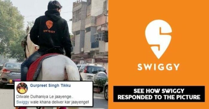 Guy Posted Funny Pic Of A Delivery Boy, Swiggy Gave A Very Filmy Reply -  Marketing Mind