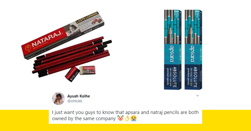 Guy Reveals Natraj Apsara Pencils Are Owned By Same Company Netizens Shocked Marketing Mind